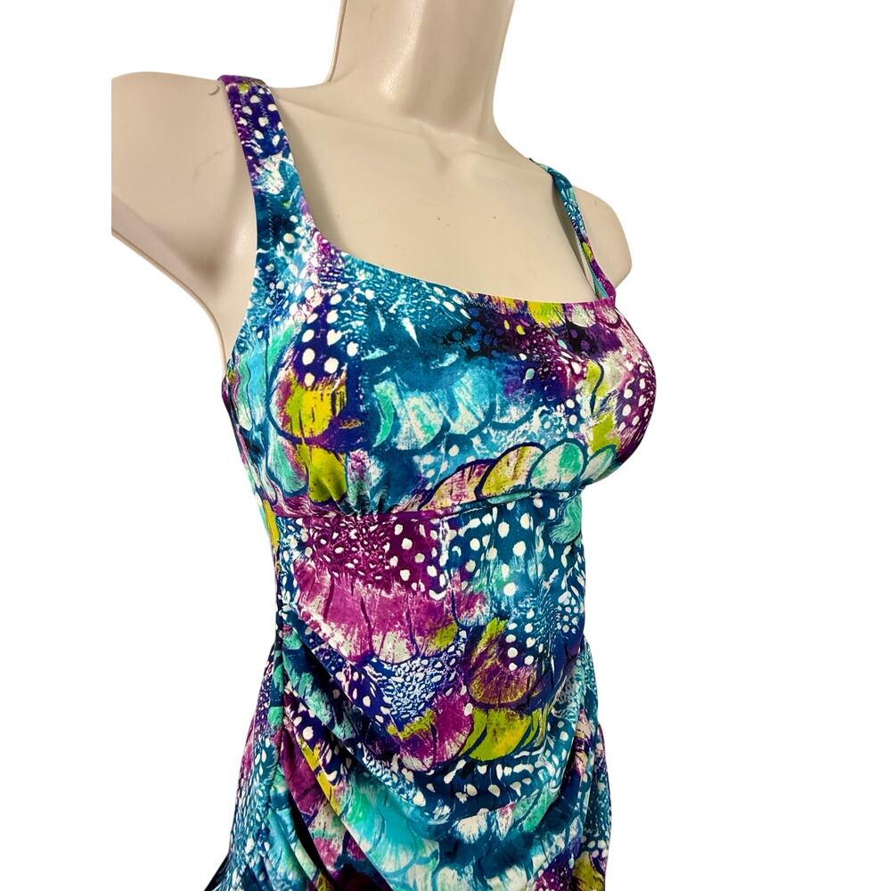 Profile by Gottex Black Multicolor Tankini and Skirt Ruffle Hem Side Ruching - Picture 6 of 16